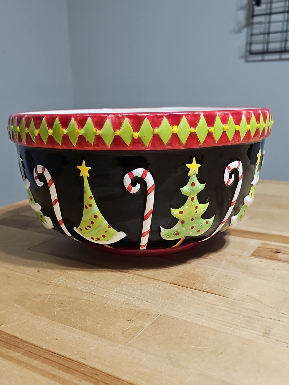 ​Center Street Design Christmas Whimsical Tree Popcorn Bowl 10" Ceramic Boxed